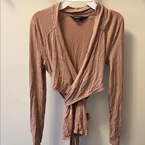 BCBGMaxAzria Tan Wrap Top